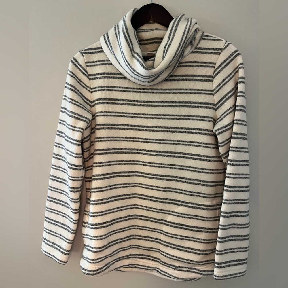 L.L. Bean Striped Cowl Neck Knit